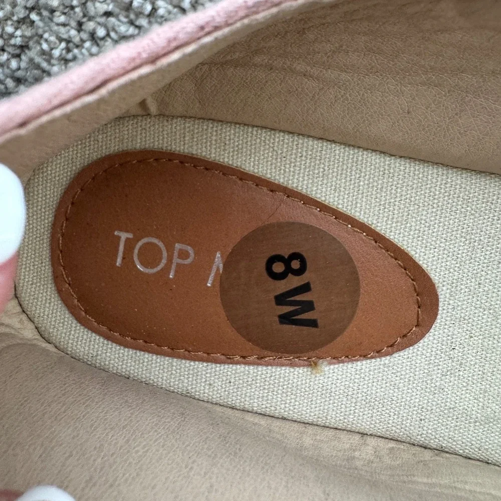 Top Moda Pink Lemon Embroidered Canvas‎ Espadrille Flats 8 W Fruit Resortwear